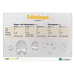 Schild "Trittsiegel in Originalgrößen"